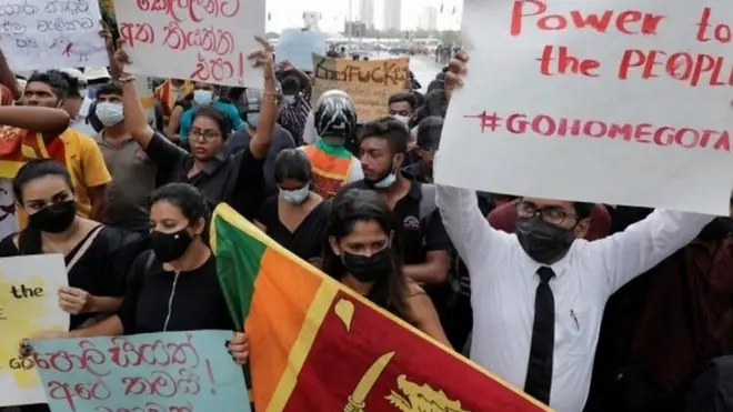 กลุ่มผู้ประท้วงในศรีลังกา