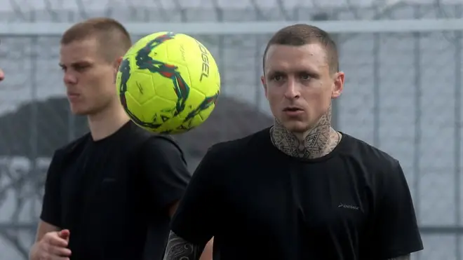 В колонии Кокорин и Мамаев приняли участие в товарищеском матче с белгородской командой "Салют"