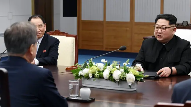 김 위원장은 모두발언 중 '평양냉면'을 언급하기도 했다