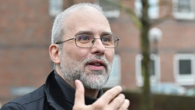 Jordi Casamitjana leaves an Employment Tribunal in Norwich after it ruled that ethical veganism is a philosophical belief and is therefore protected by law.