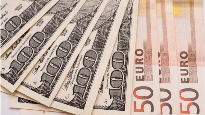 долари, євро