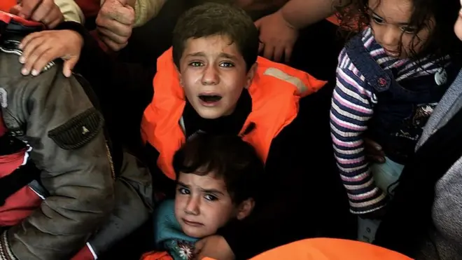 After their boat sank in the Aegean, these Syrian refugees were rescued by Greek fishermen