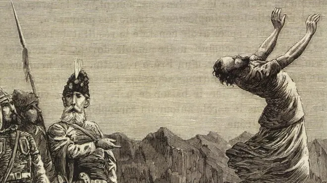 جب حسن الصباح نے اپنے دو پیروکاروں کو حکم دیا تو انھوں نے فوراً تعمیل کرتے ہوئے اپنے آپ کو مار ڈالا