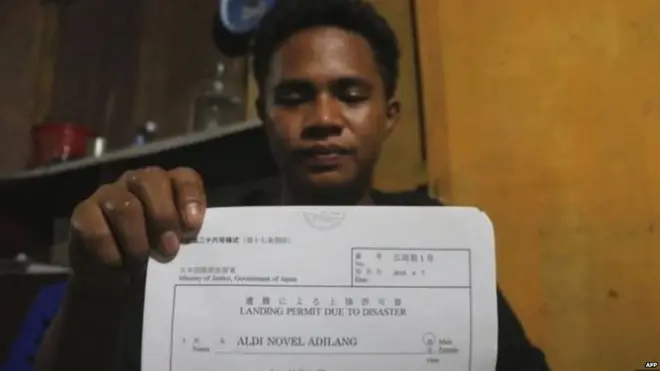 आल्दी को 'आपदा' की वजह से जापान में घुसने की इजाज़त दी गई.