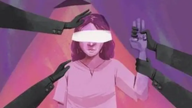 Gözleri bağlı kadın