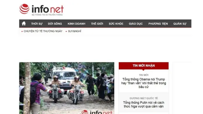 Giao diện báo Infonet hôm 19/10