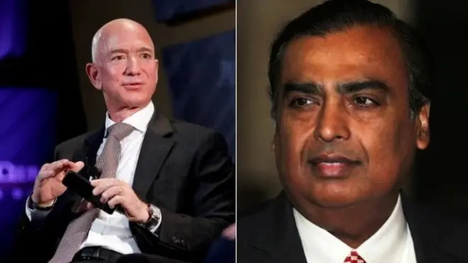 Jeff Bezos ve Mukesh Ambani