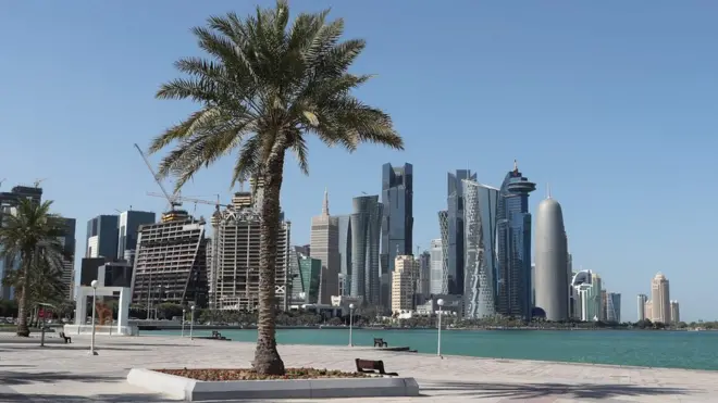 View from the corniche in Doha, Qatar