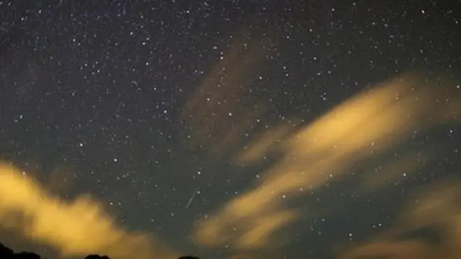 Perseid meteor captured over Bideford in Devon