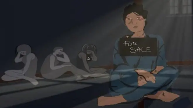 Regina say dem lock her inside one room with oda girls for three days without food and water and with for sale sign round her neck