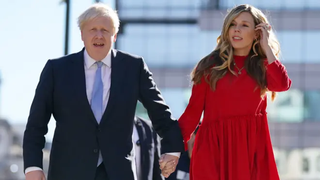 Prime Minister Boris Johnson with his wife Carrie