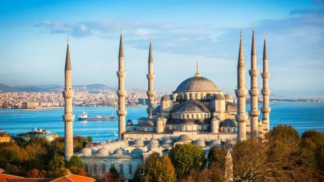 The Blue Mosque in Istanbul, known as Sultanahmet Camii in Turkish