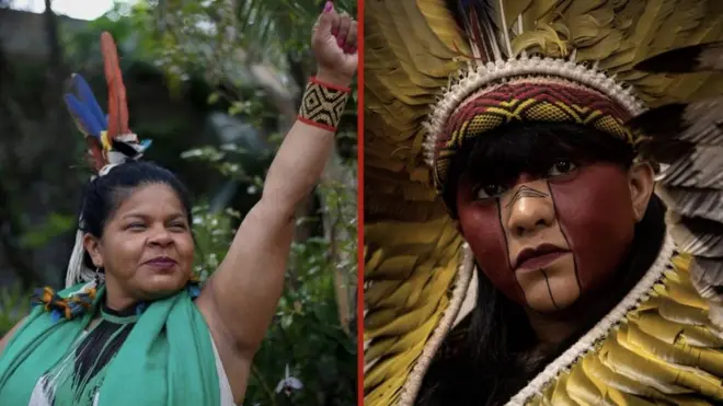 Sonia Guajajara (left) and Celia Xakriaba (right)