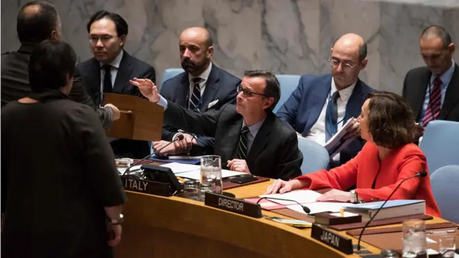Sebastiano Cardi, Italy ambassador to UN dey cast in vote for the UN Security Council