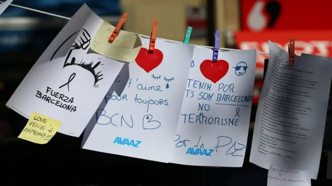 Doa dan ucapan dukacita untuk korban serangan di Las Ramblas, Barcelona.