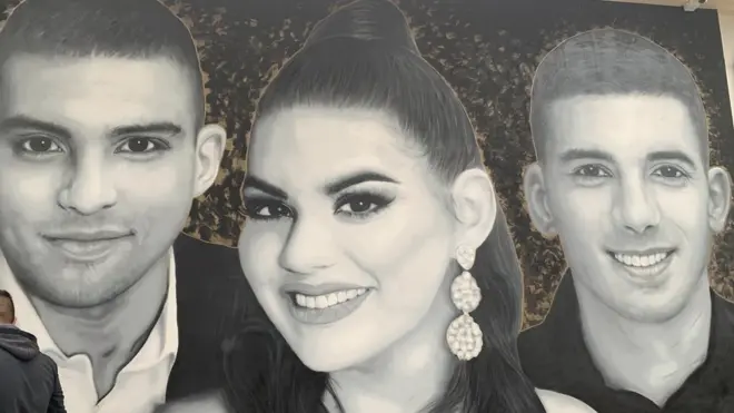 Milan, Kristina i Dalibor - mural na školskom zidu u selu Dubona