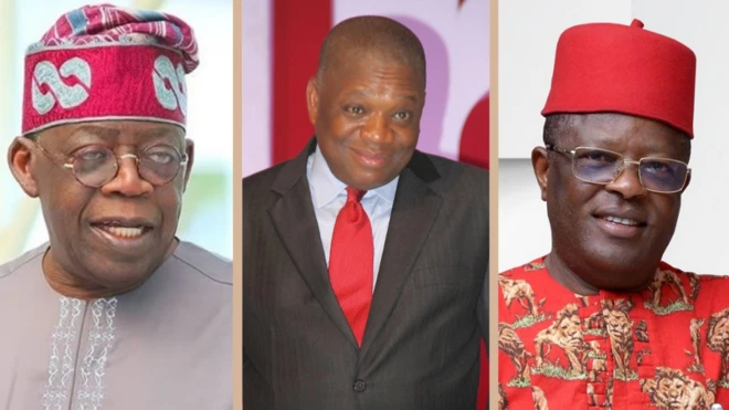 Bola Tinubu, Dave Umahi and Orji Uzor Kalu