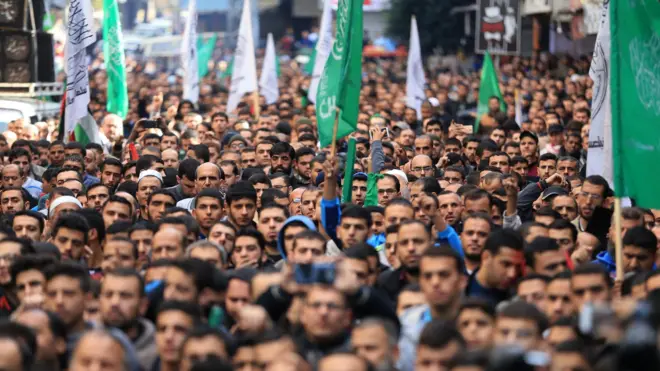 مظاهرة حاشدة في قطاع غزة