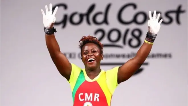 Arcangeline Fouodji Sonkbou na one of di three weightlifters wey dey miss according to Cameroon officials say