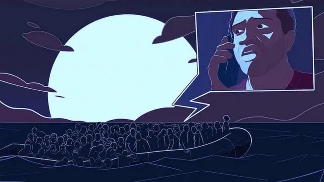 لیبیا کے پناہ گزینوں کی کشتی