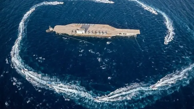 The mock-up of a US carrier