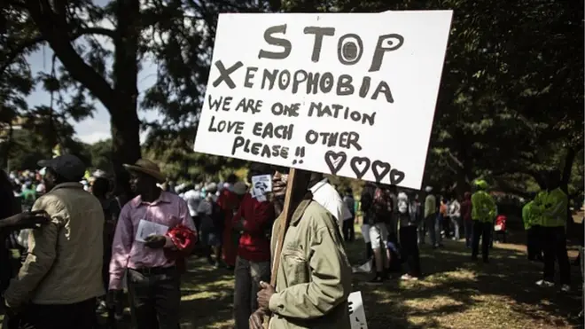 Des manifestants en Afrique du Sud contre la xénophobie