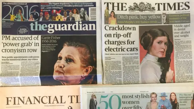 星球大战》电影中扮演莱娅公主的美国演员凯丽·费雪因心脏病去世