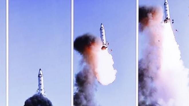 朝中社说，朝鲜再次成功试射"北极星-2"新型地对地中远程战略弹道导弹。今年2月，朝鲜也在平安北道试射了"北极星2"型导弹。