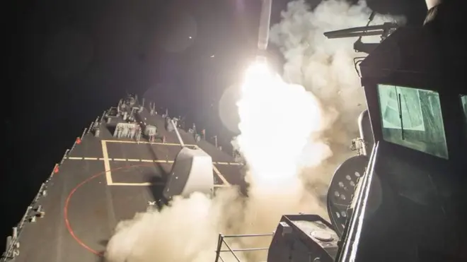 Kombora kutoka kwenye meli za kijeshi za Marekani katika bahari ya Mediterranea