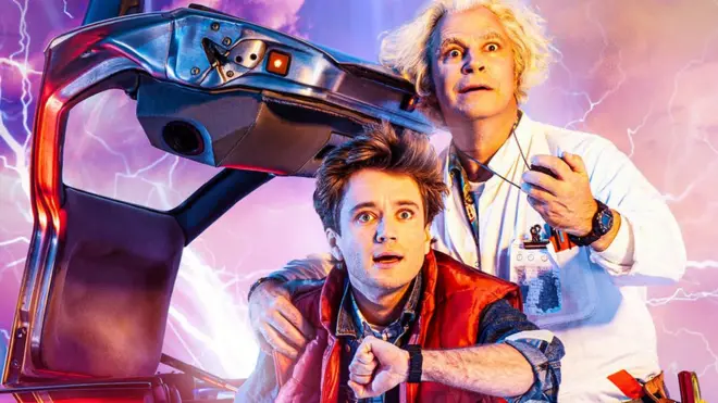 Olly Dobson and Roger Bart in Back To The Future: The Musical