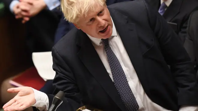 بوريس جونسون يتحدث في البرلمان