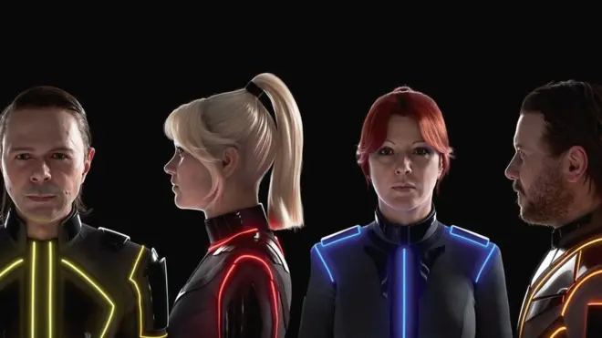 Так выглядят сконструированные инженерами Industrial Light & Magic цифровые "аббатары" четырех музыкантов