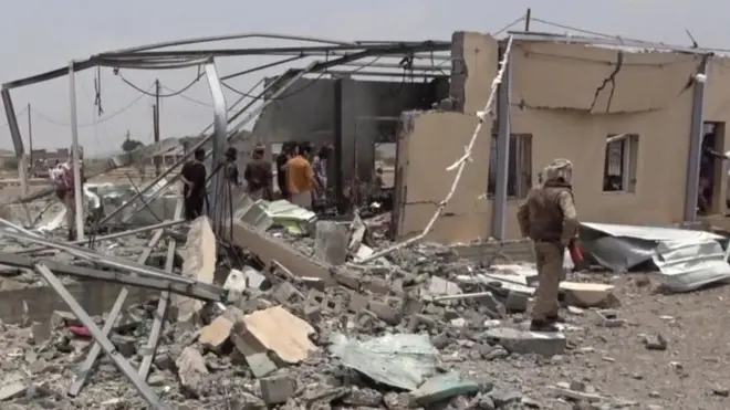 Aftermath of suspected drone and missile strike on al-Anad airbase in Lahj province, Yemen (29 August 2021)