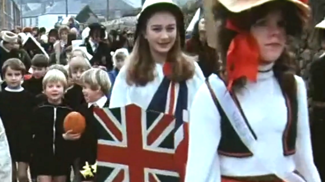 A parade to celebrate the UK joining the EEC in 1973, in the Devon town of Ivybridge.