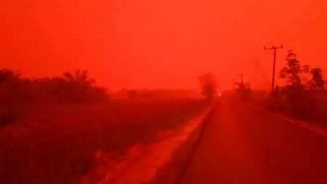 Conditions in Indonesia's Jambi province looked straight out of a post-apocalyptic movie
