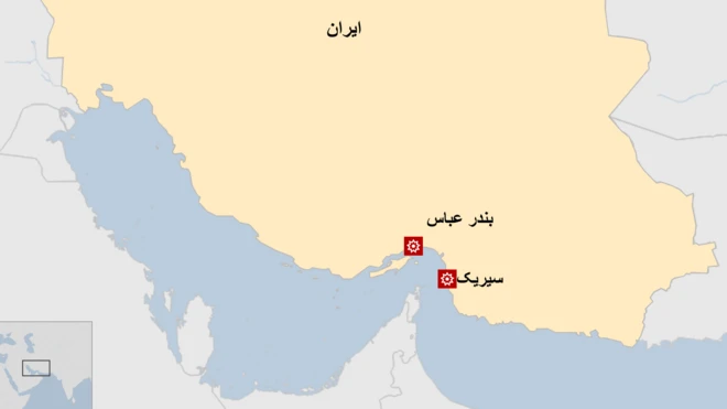 نقشه بندرعباس و سیریک 