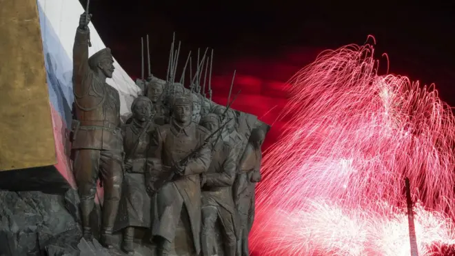 Салют в честь освобождения Братиславы