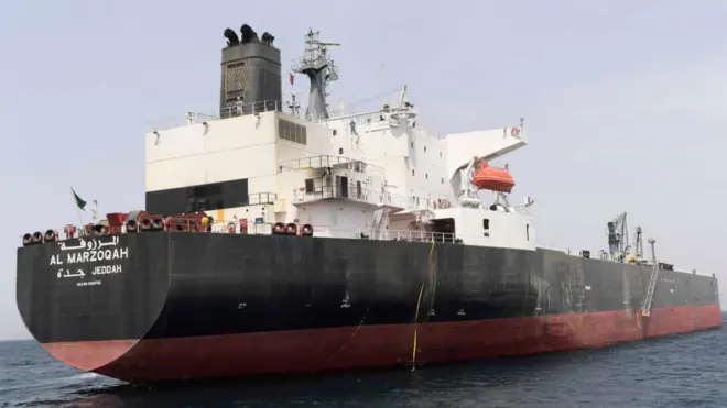 The MV Al Marzoqah oil tanker under Saudi Arabia flag which was attacked on 12 May 2019