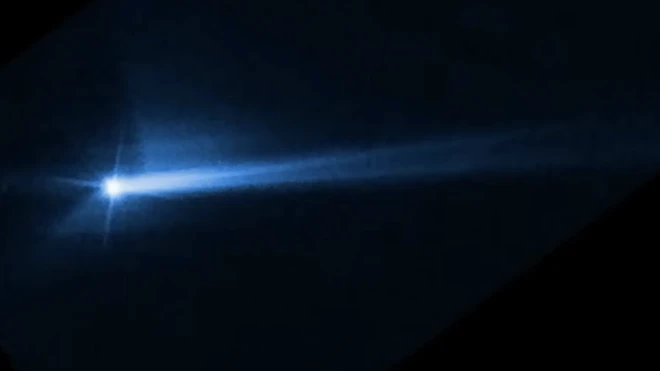 Hubble's view of the impact debris trail