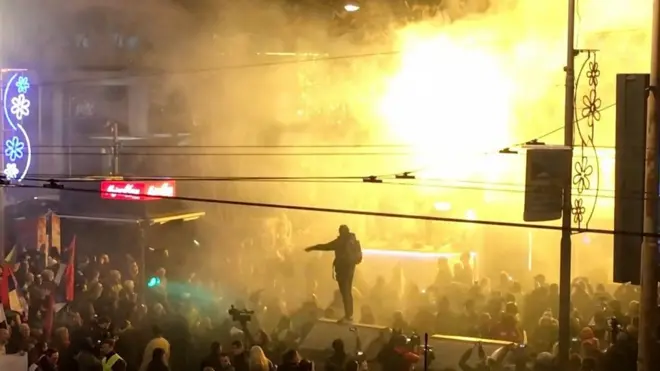 Субботние протесты в Сербии