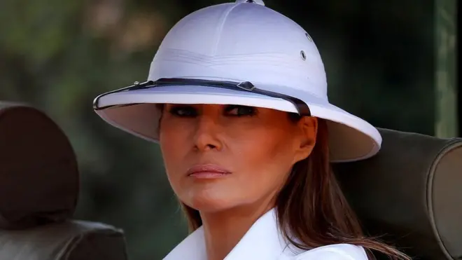 The US First Lady has also been on Safari in Kenya's Nairobi National Park - home to zebras, giraffes and other animals
