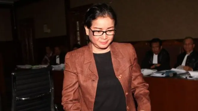 Miryam S Haryani saat menjalani persidangan beberapa waktu lalu. Miryam disebut berperan sebagai penagih dan pembagi uang e-KTP.
