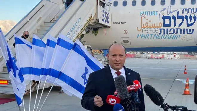 قال بينيت قبل مغادرته: "في هذه الأوقات المضطربة من المهم أن نرسل من هذه المنطقة رسالة حسن نية"