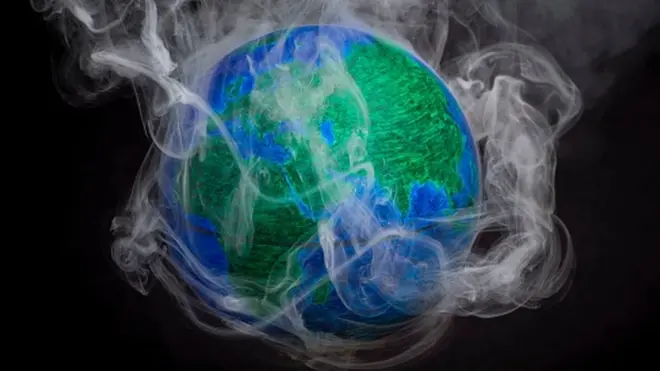 ภาพโลกมีควันปกคลุม