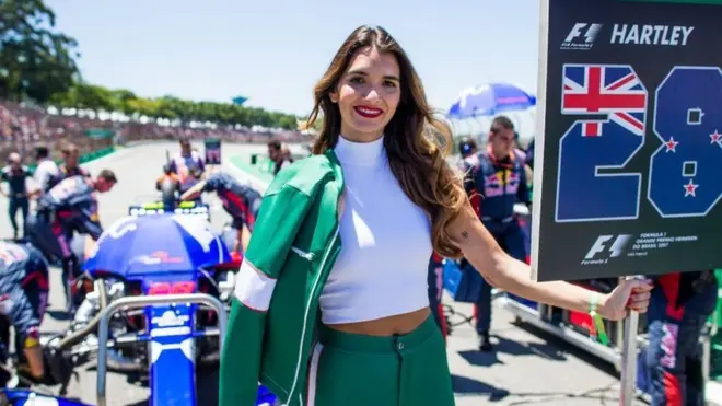 브라질 포뮬러원에서의 '그리드 걸'