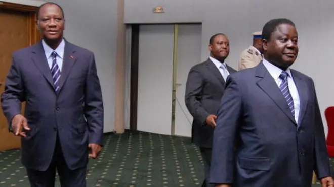 Alassane Ouattara et Henri Konan Bédié .