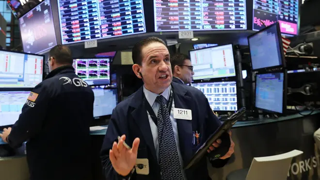 Operadores, en la bolsa de Nueva York el 6 de febrero.