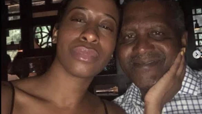 Di photo wey Ms Lewis share of her and Dangote