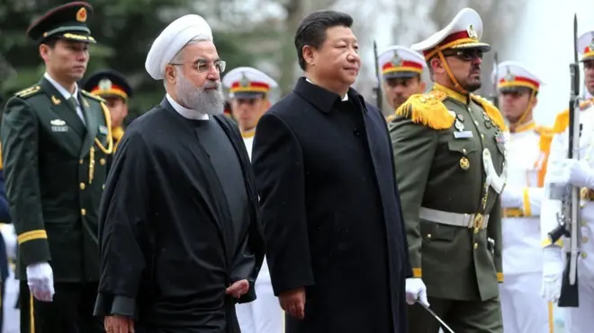 Madaxweynaha Iran Xasan Rouhani iyo Madaxweynaha Shiinaha Xi Jinping