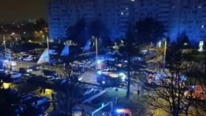 Minister Olivier Klein tweet dis foto of di site of di fire Friday morning